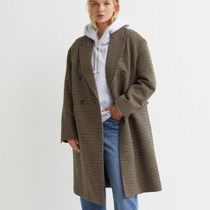 hm houndstooth Double-breasted Coat